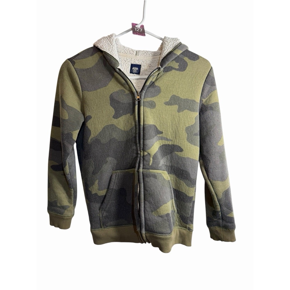 route 66 boys camo full zip hoodie size large 10 12 jacket